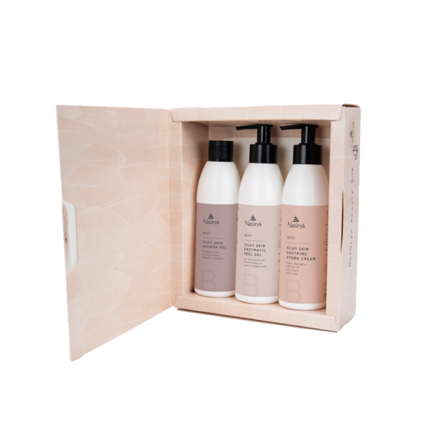 NATURYS BODY SILKY SKIN BOX/ Švelnios odos rinkinys kūnui, 3prod.*250ml